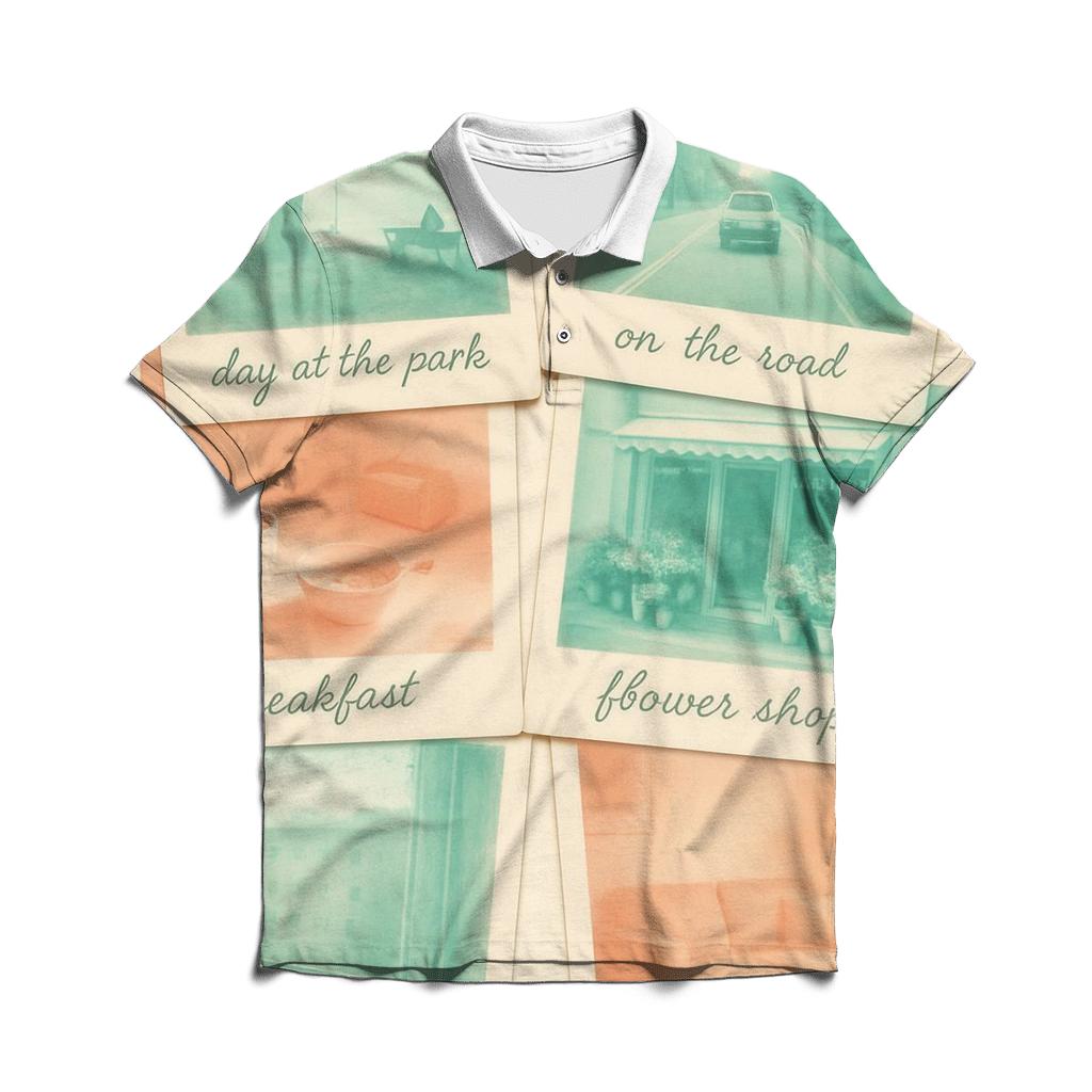 Polaroid Film Frame Collage designer slim fit polos