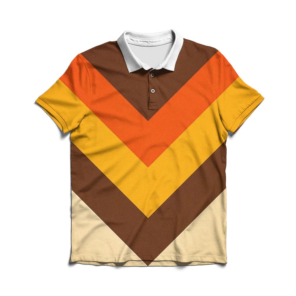 Solar Flare Chevron premium cotton polo shirts