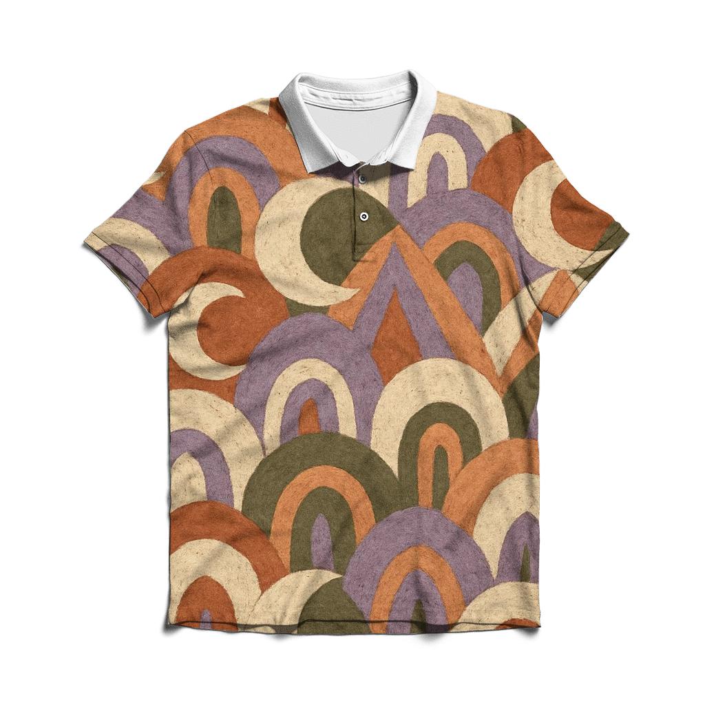 Boho Crescent Montage casual sports polo shirts