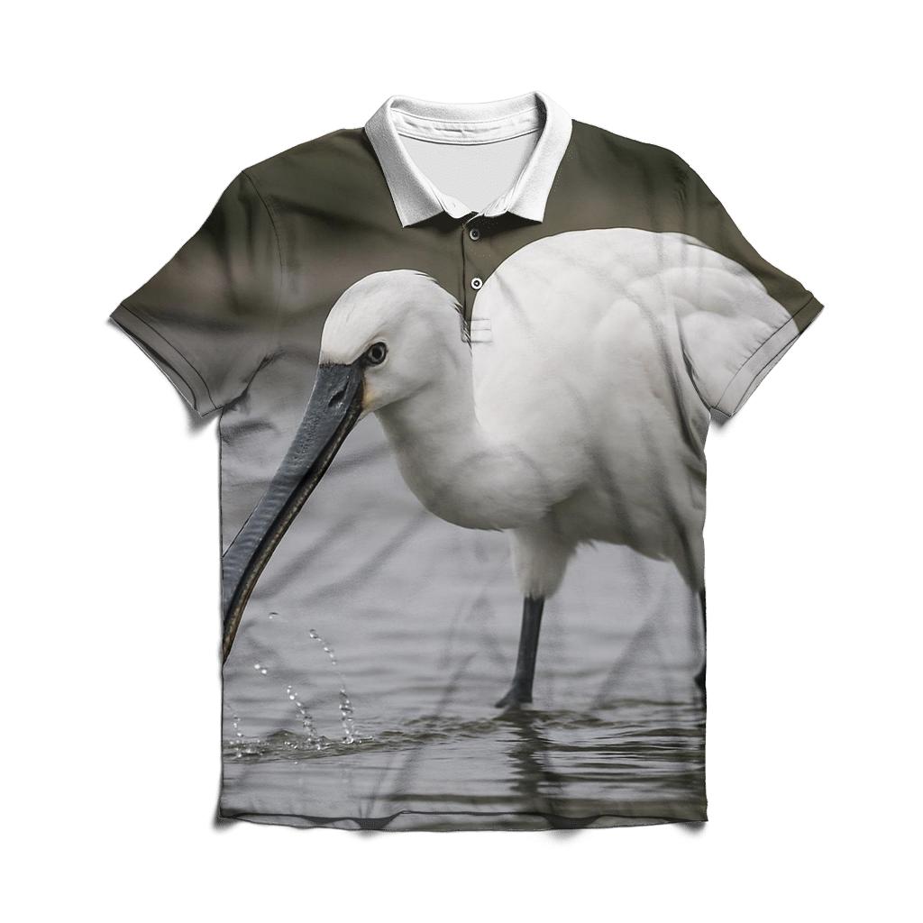 Estuary Spoonbill Forage casual sports polo shirts