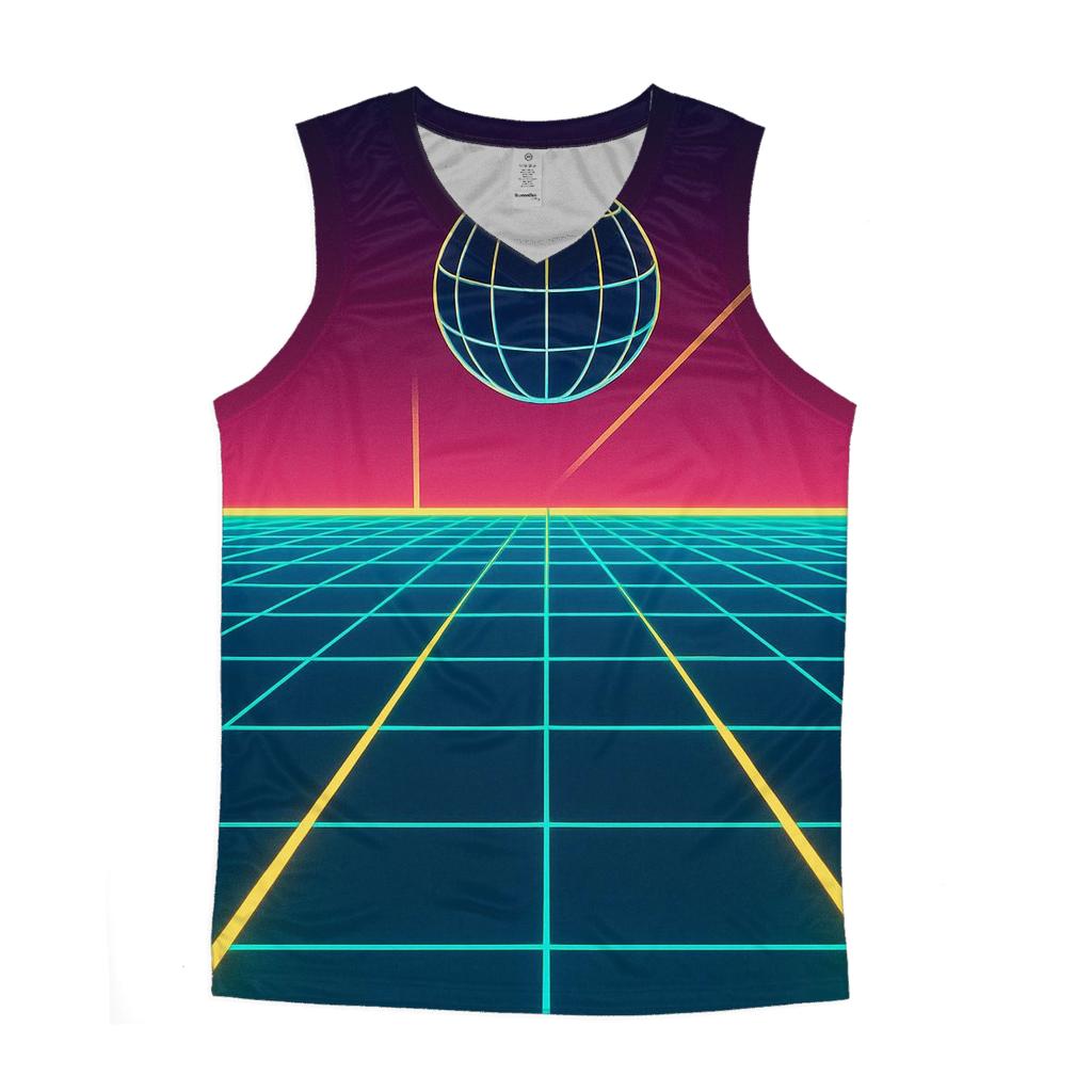 Laser Grid Horizon trendy fitted tank tops