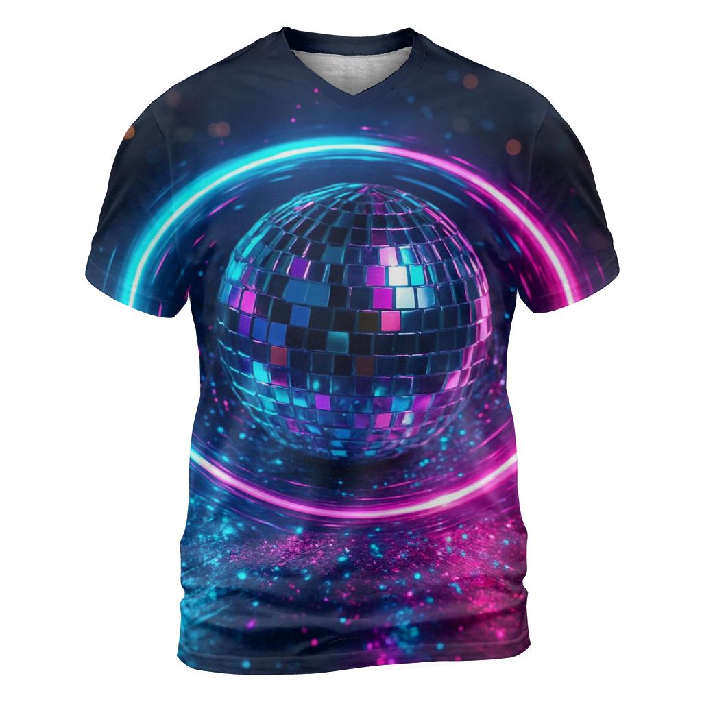 Neon Disco Halo vibrant all-over design tees