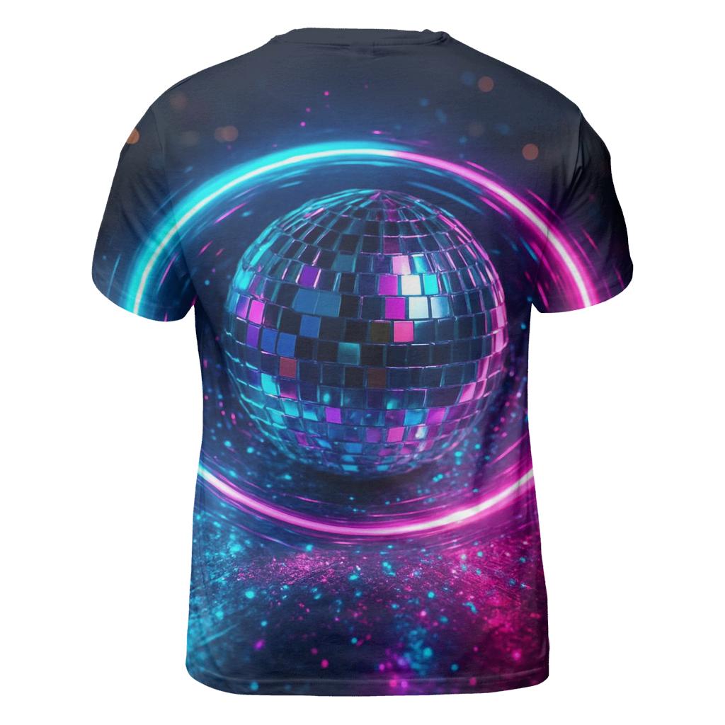 Neon Disco Halo vibrant all-over design tees