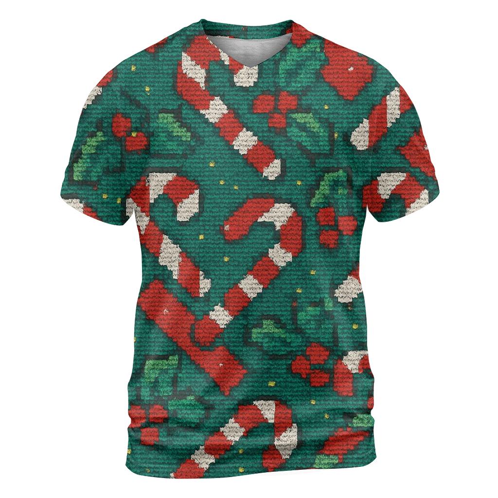 Candy Cane Herringbone Design trendy printed shirt styles