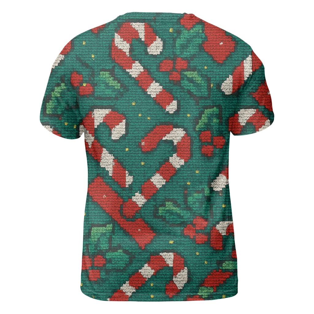 Candy Cane Herringbone Design trendy printed shirt styles