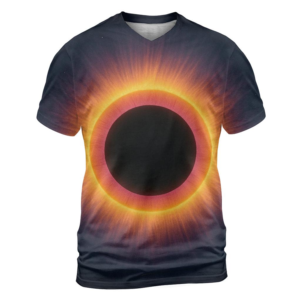 Eclipse Corona Rings artistic all-over print tops