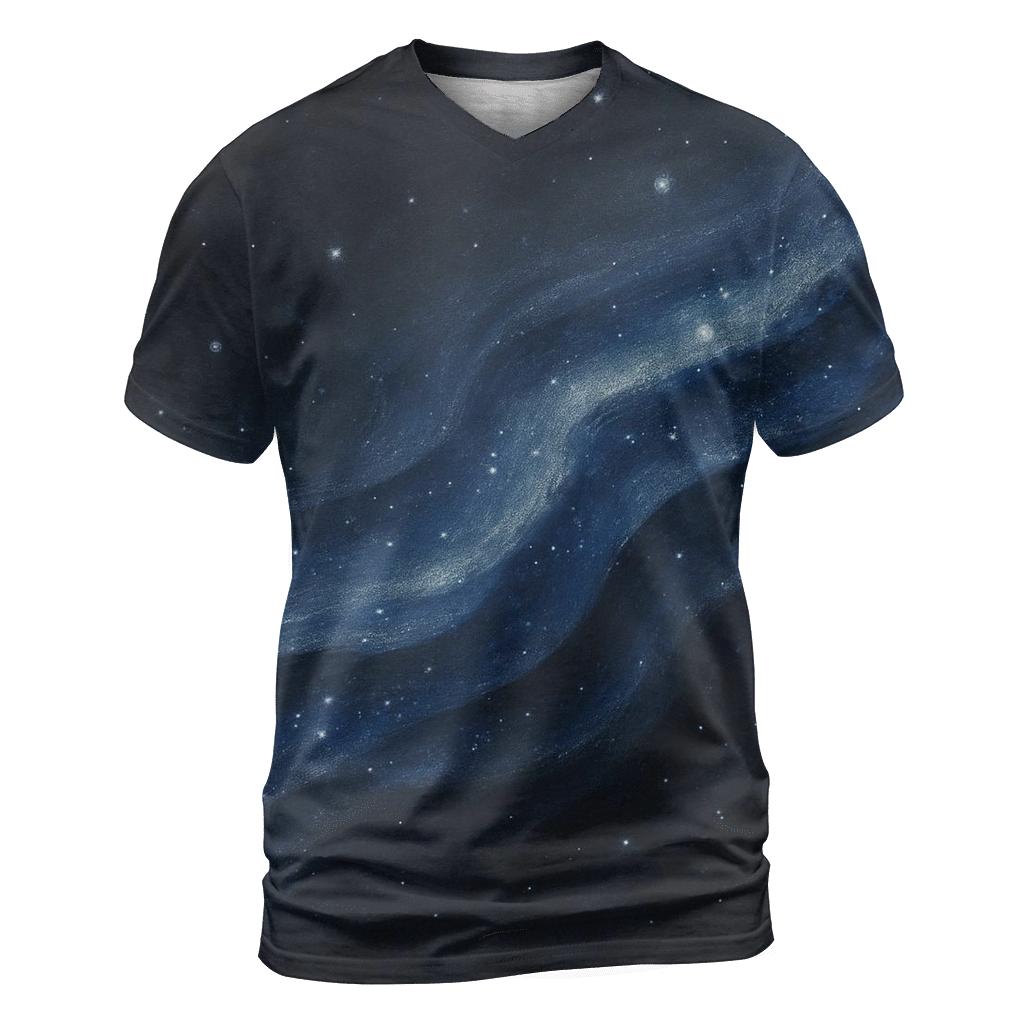 Midnight Stardust Wave creative print fashion shirts