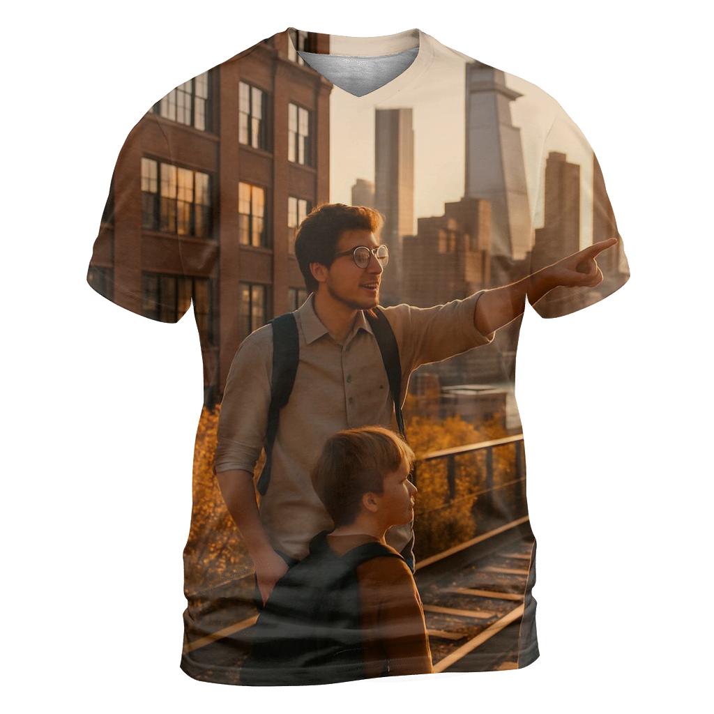 Autumn Highline Overlook artistic all-over print tops