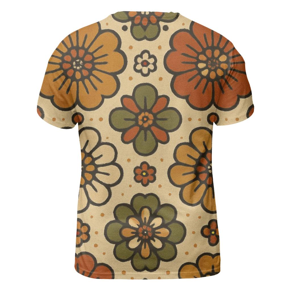 Harvest Flower Medallions artistic all-over print tops