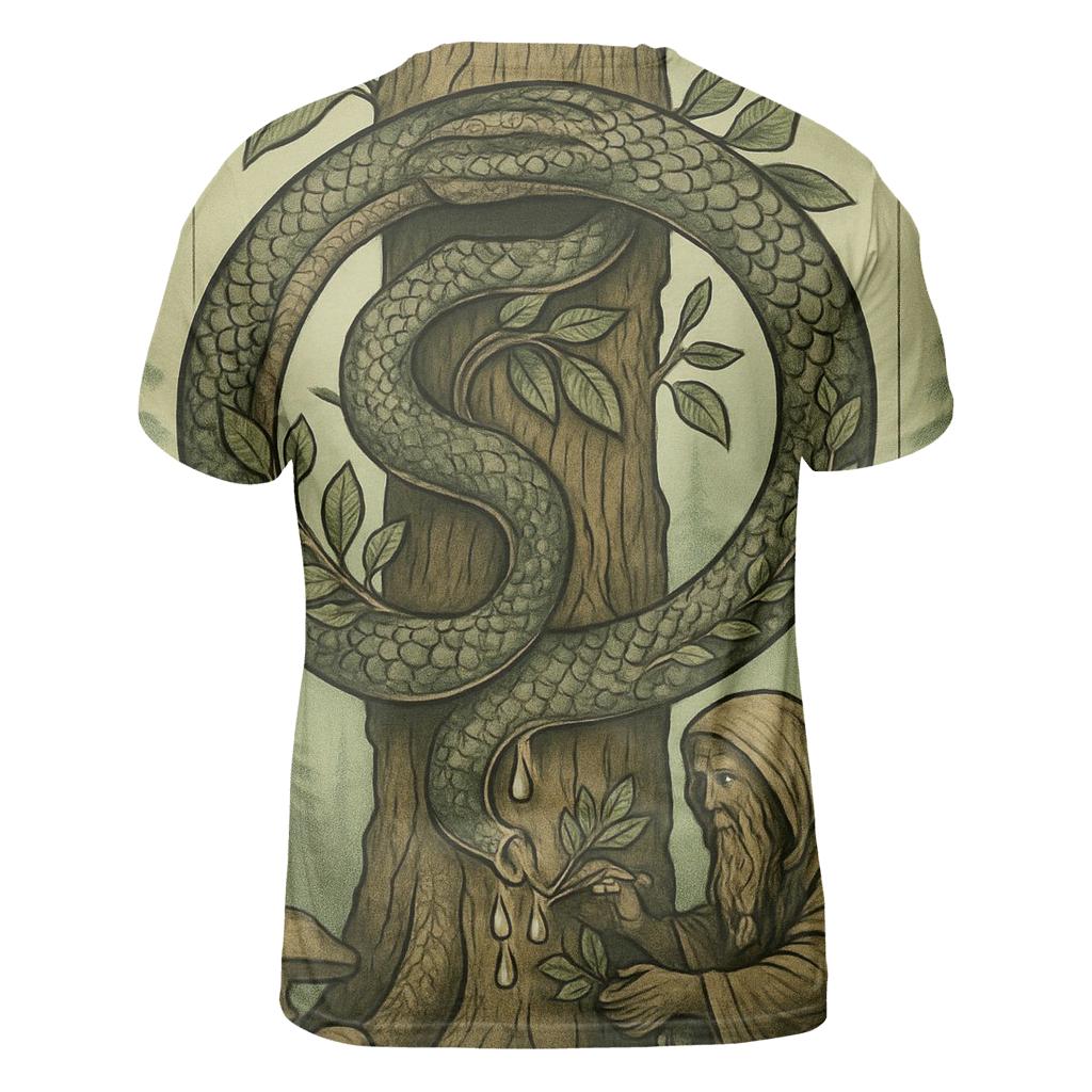 Arboreal Ouroboros Healer vibrant all-over design tees