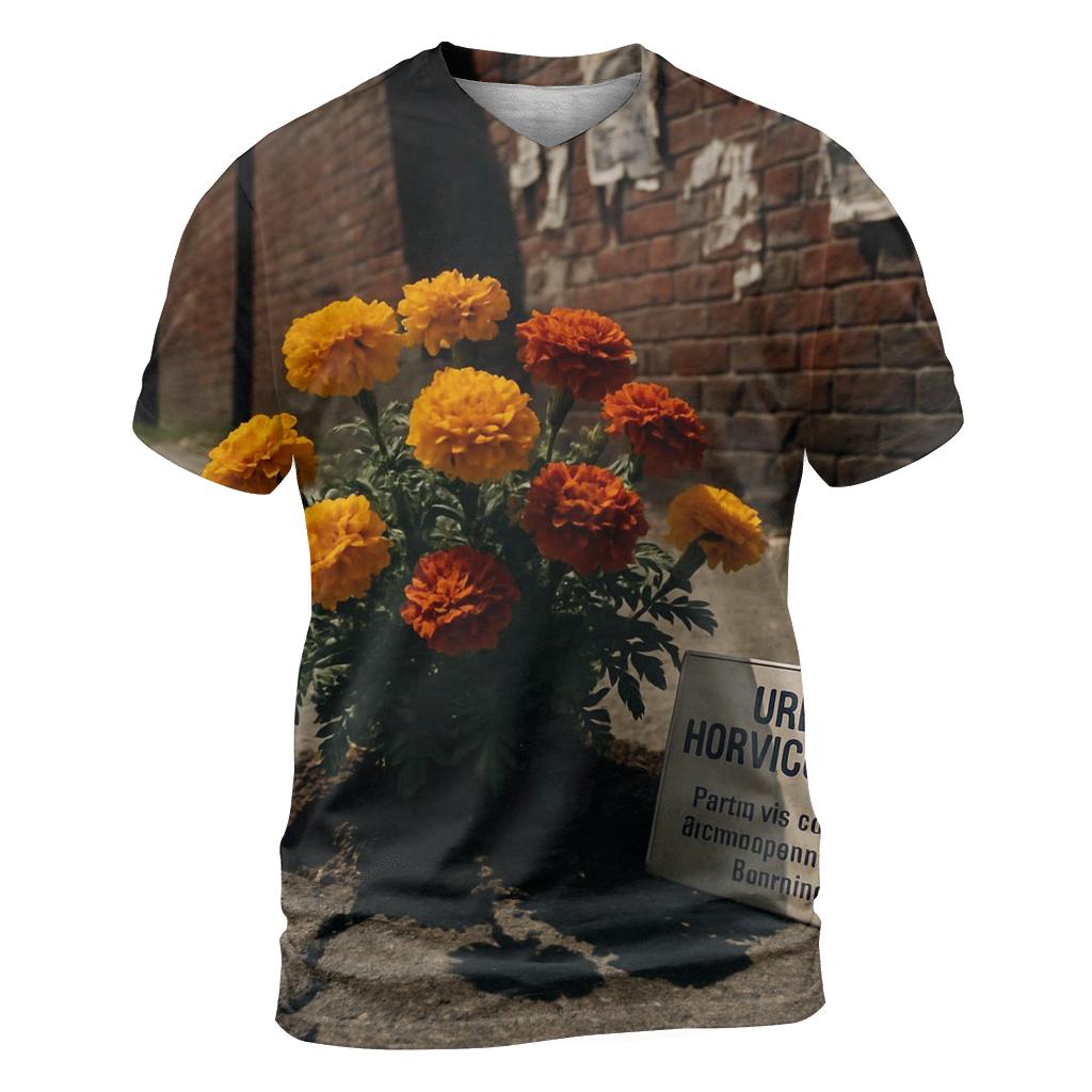 Urban Alley Marigold Guerrilla Patch unique graphic print tees