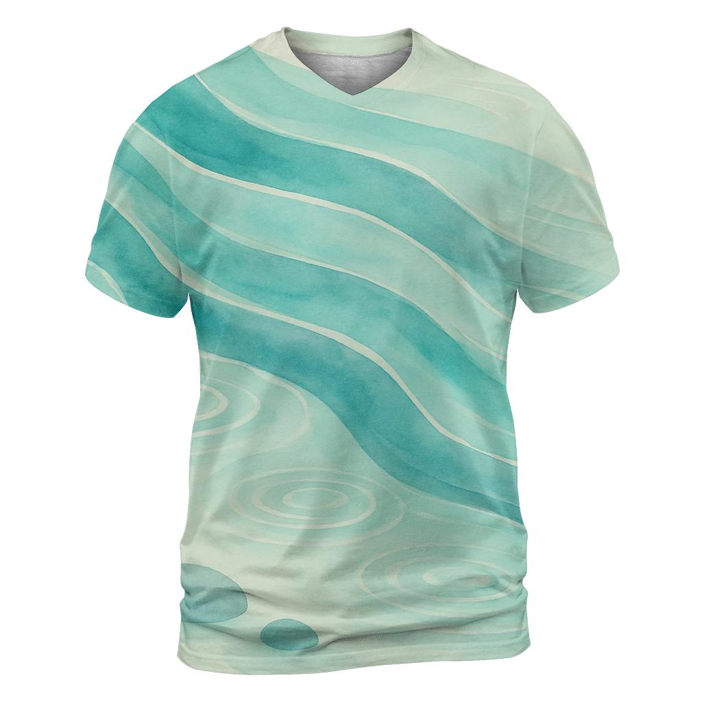 Sacred Waters Flow vibrant all-over design tees