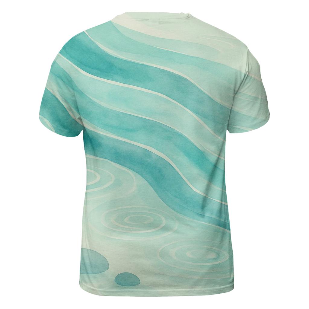 Sacred Waters Flow vibrant all-over design tees
