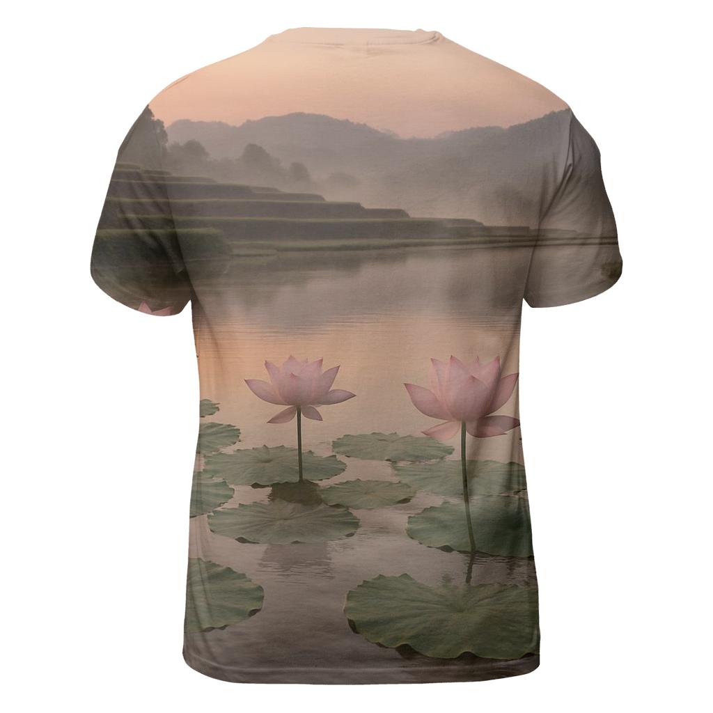 Rice Terrace Lotus Reflection personalized full print shirts