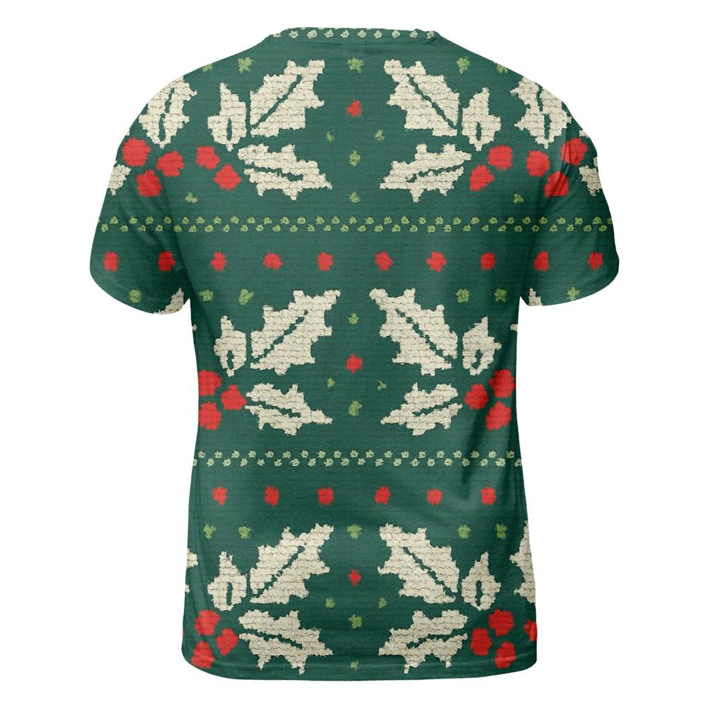 Holly Berry Dot Matrix Design vibrant all-over design tees