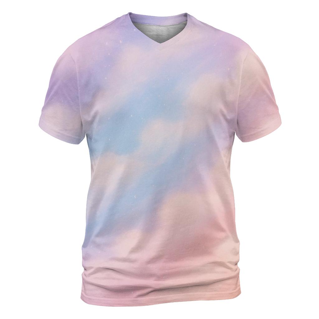 Candy Cloud Drift vibrant all-over design tees