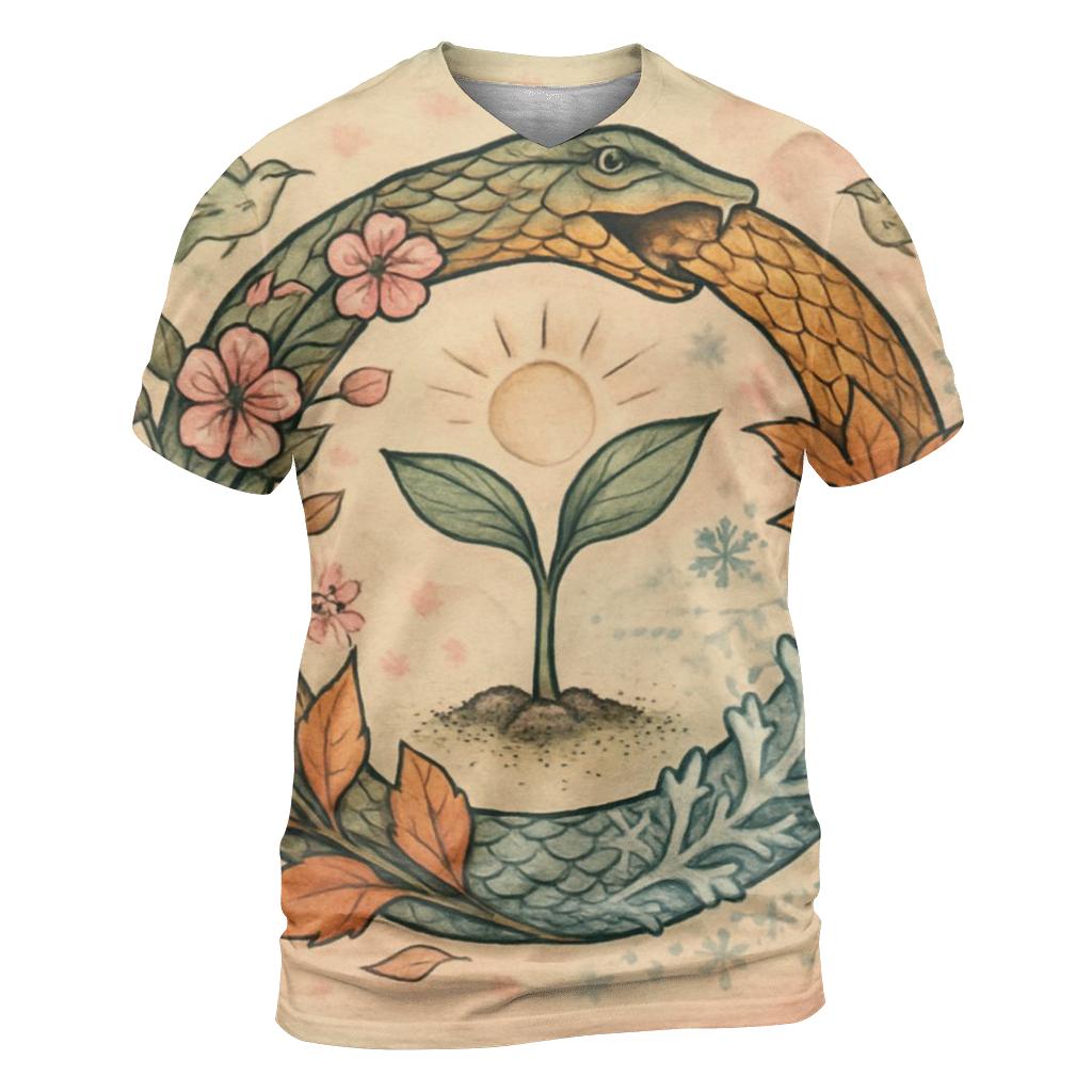 Ouroboros Garden Of Seasons statement graphic shirts