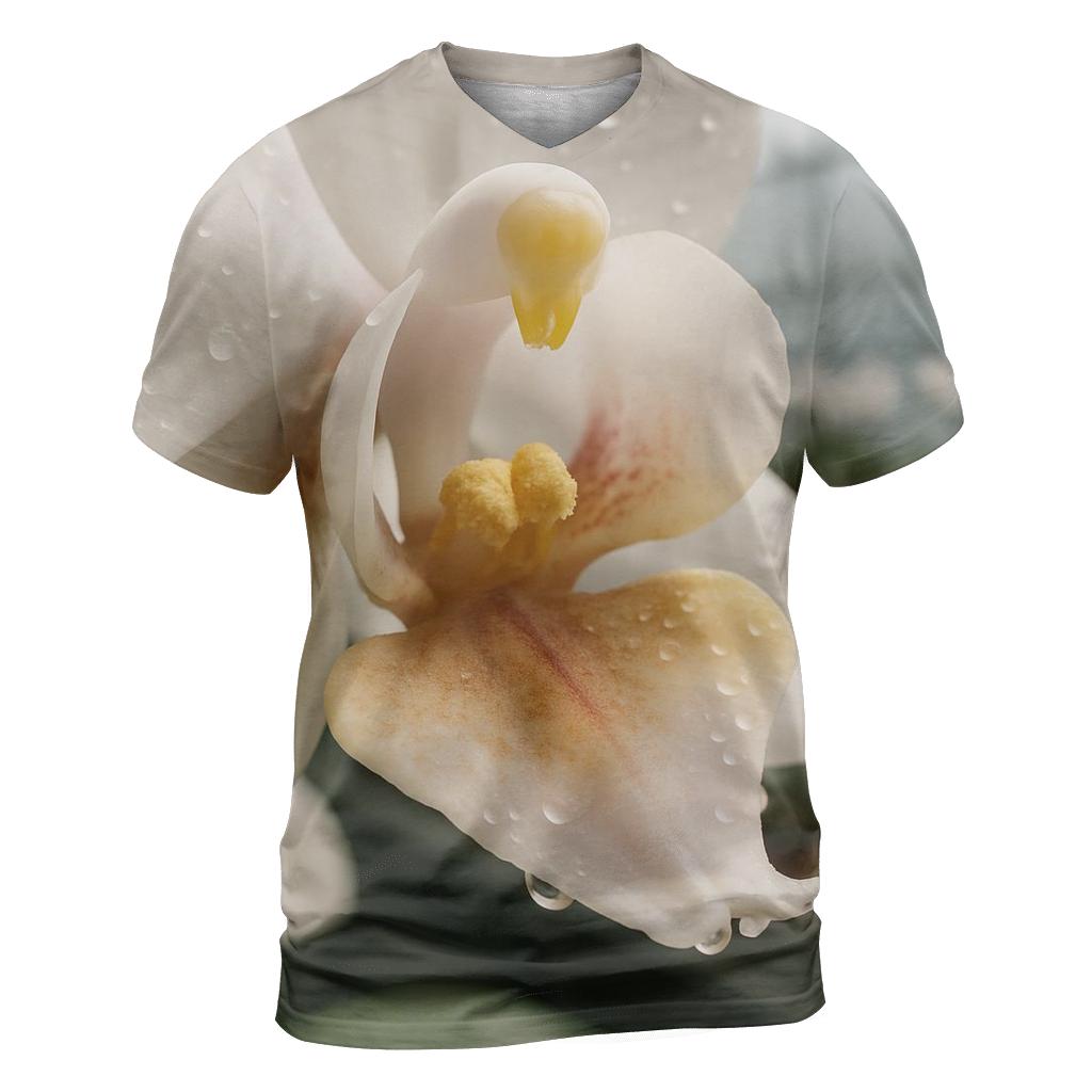 Greenhouse Orchid Pollination Close Up trendy printed shirt styles