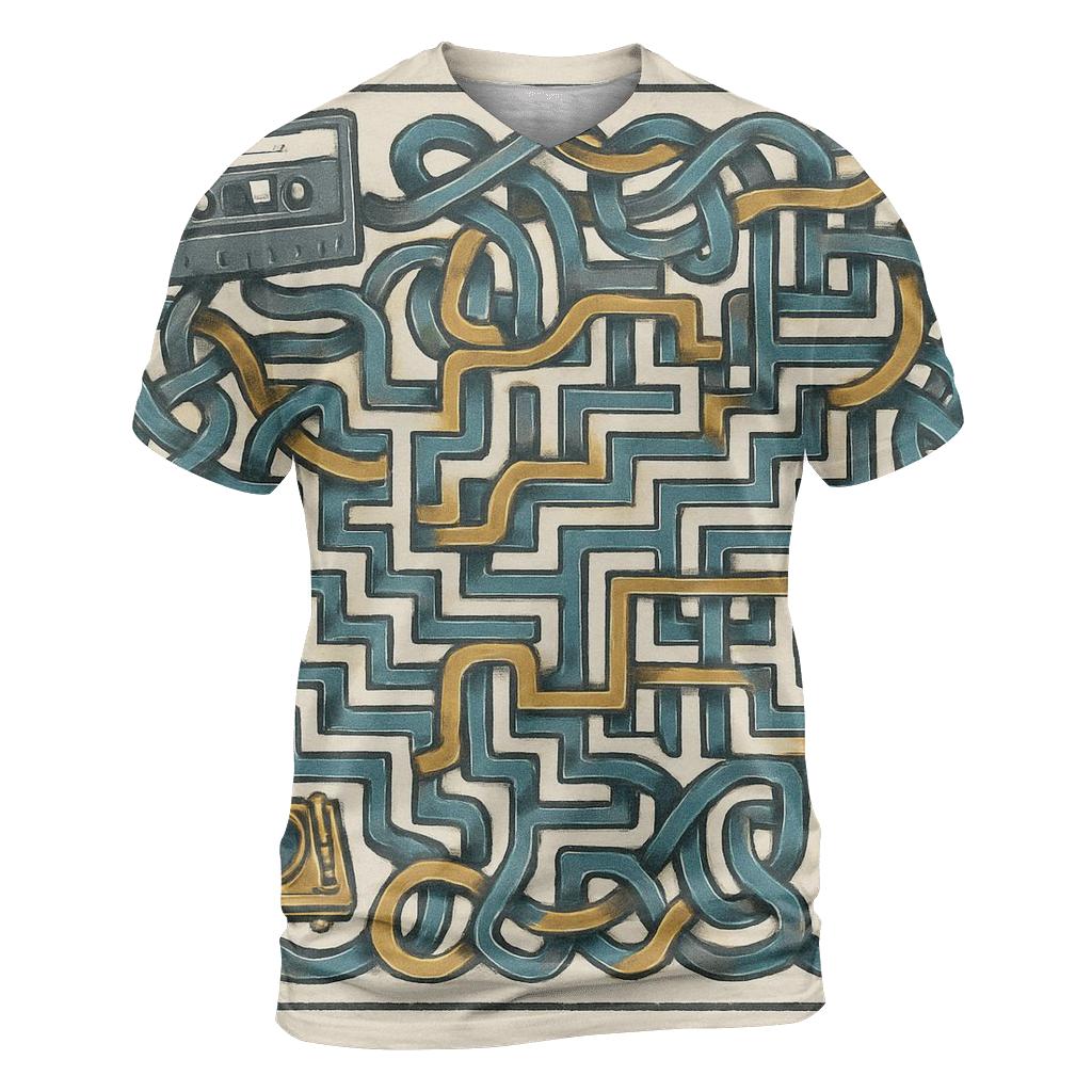 Tape Maze Remix creative print fashion shirts