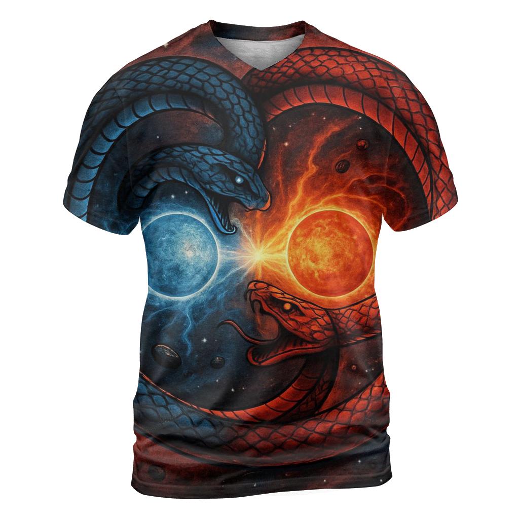 Binary Star Ouroboros Duel creative print fashion shirts