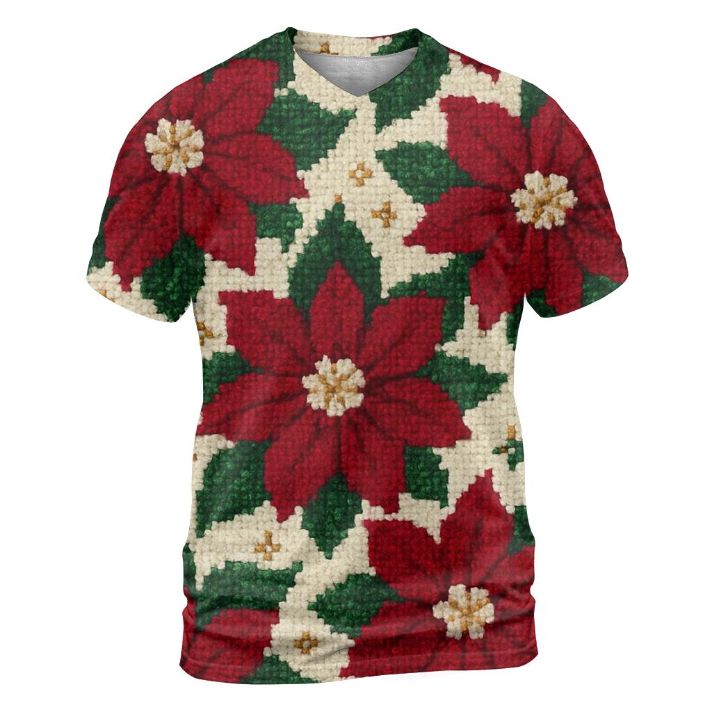 Poinsettia Tile Garden Design artistic all-over print tops