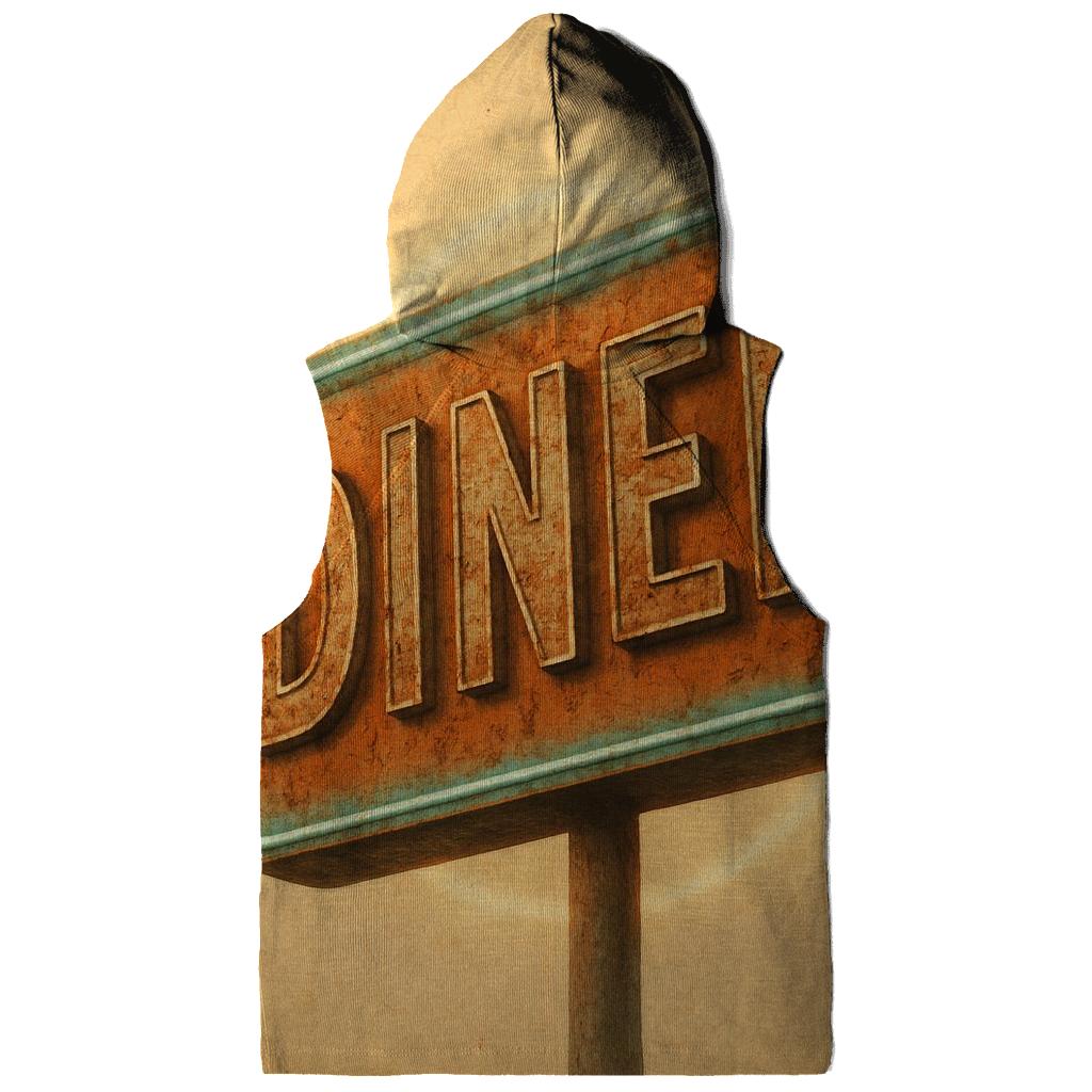 Burnt Orange Roadside Diner Sign premium hoodies