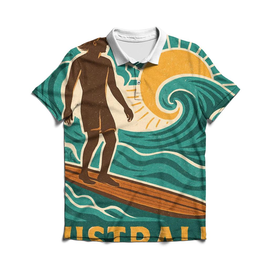 Surf Line Vintage Poster designer slim fit polos