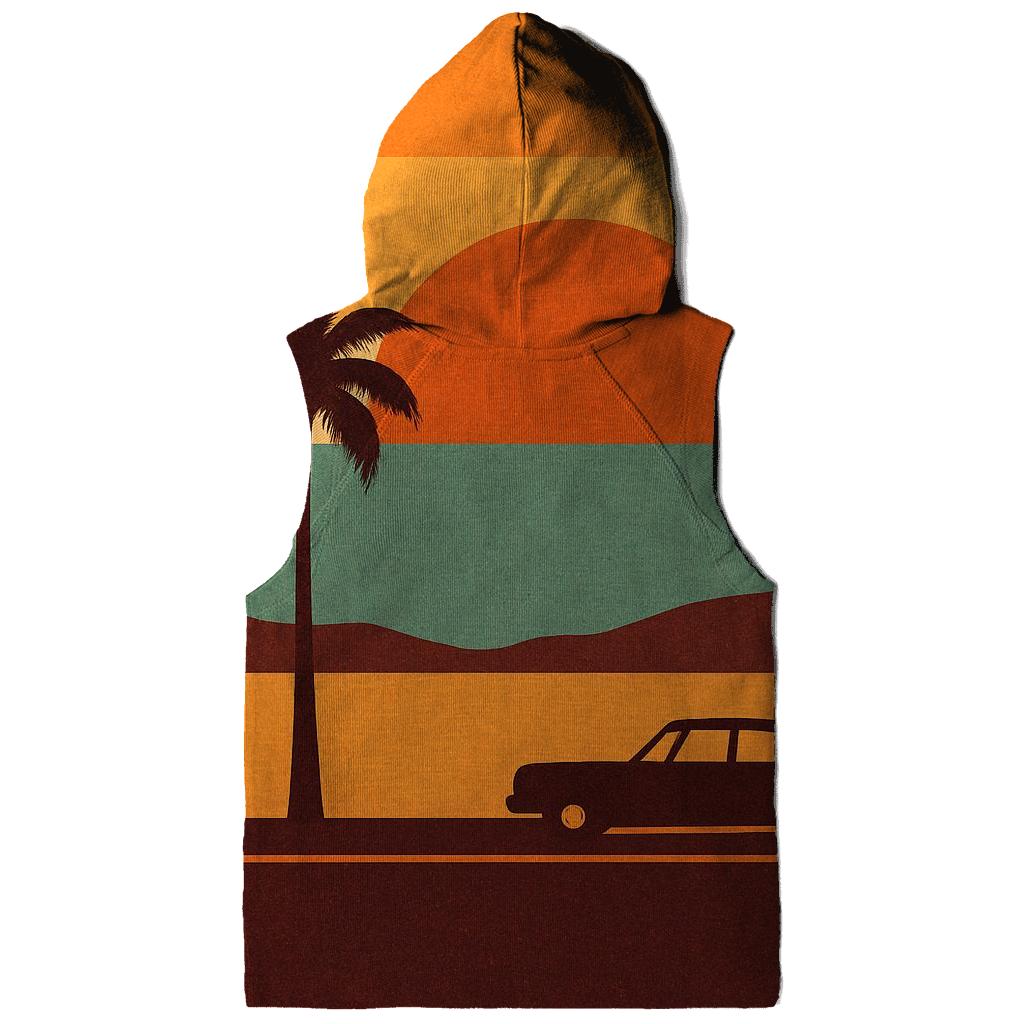 Sunset Groove Stripes embroidered hoodies
