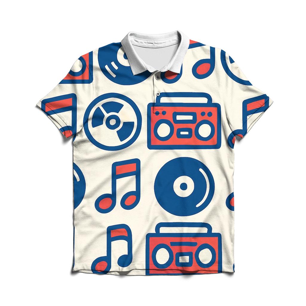 Boom Box Pop Pattern casual sports polo shirts
