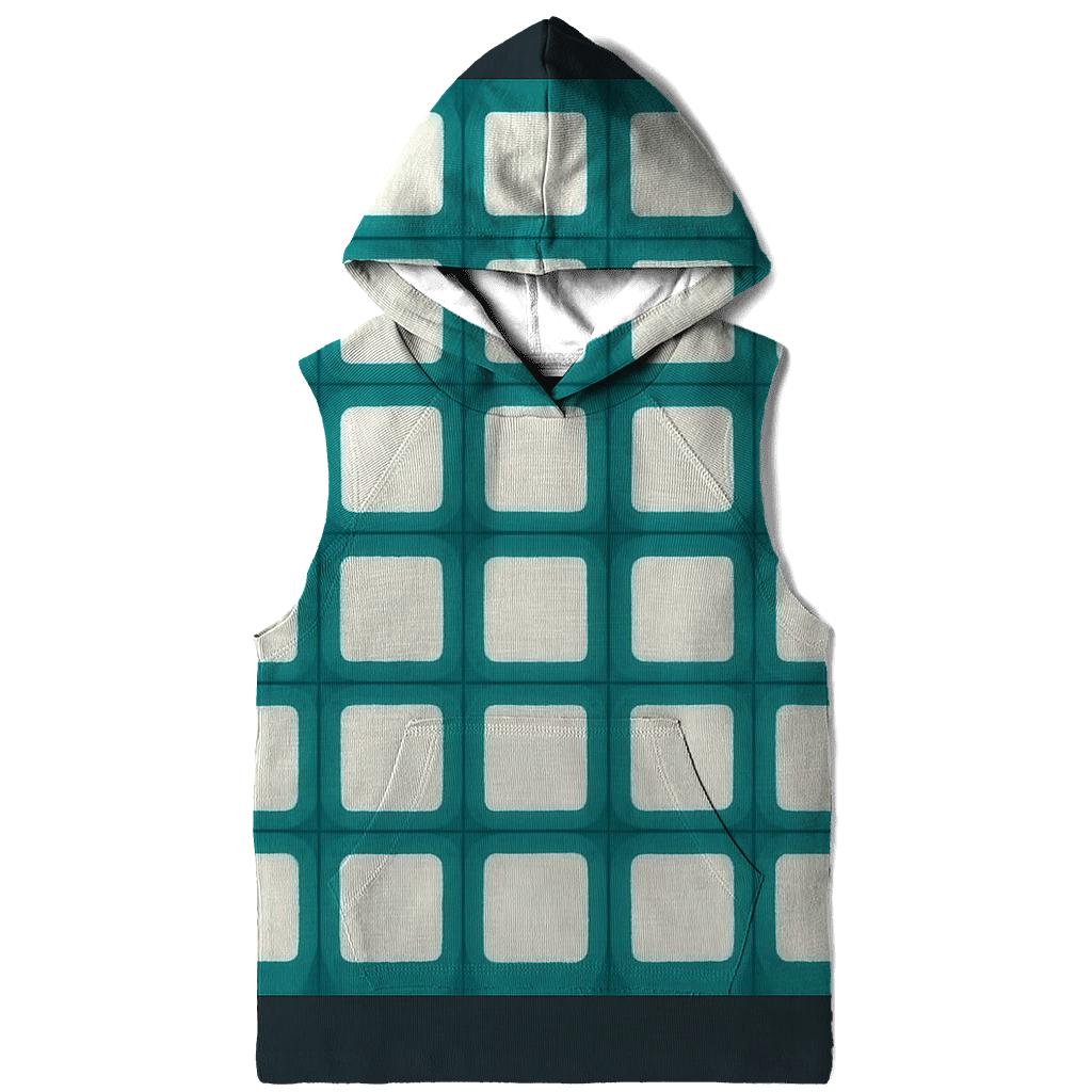 Itajime Teal Grid hoodies fashion