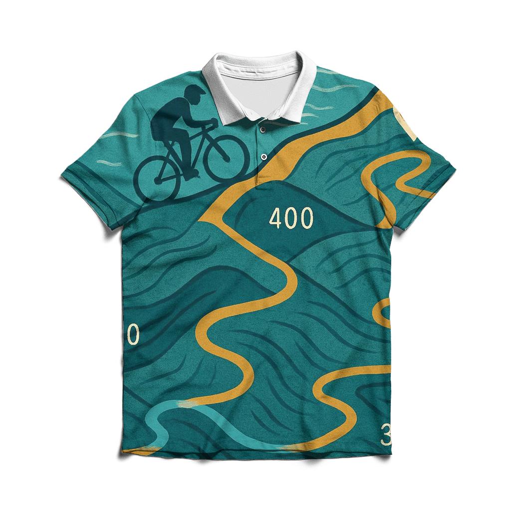 Cycling Route Topographic classic pique polos