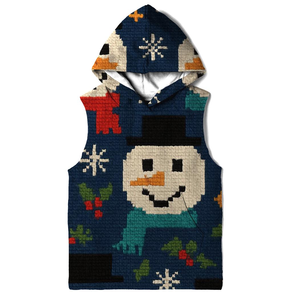 Snowman Scarf Grid Design hoodies fashion