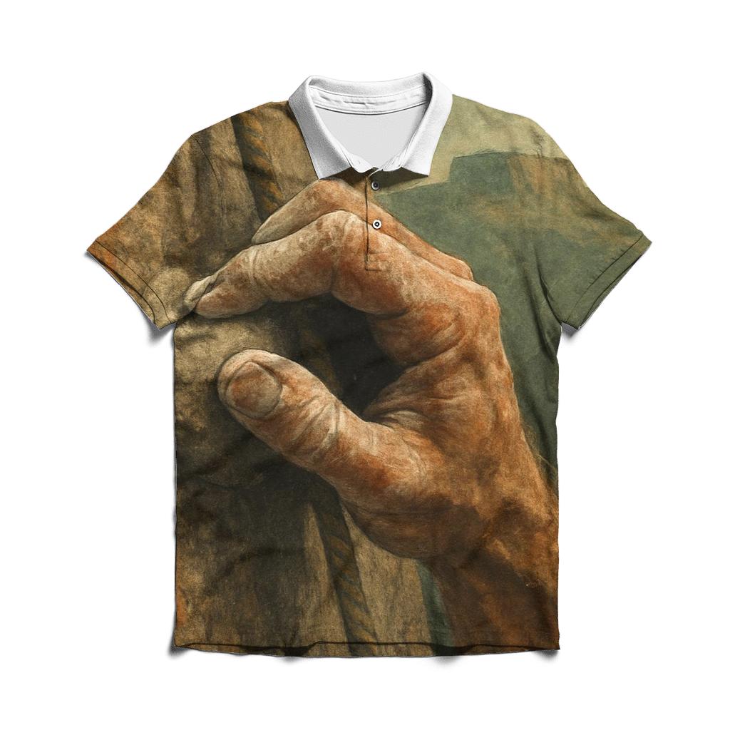 Rock Climbing Chalk Trail custom polo shirts