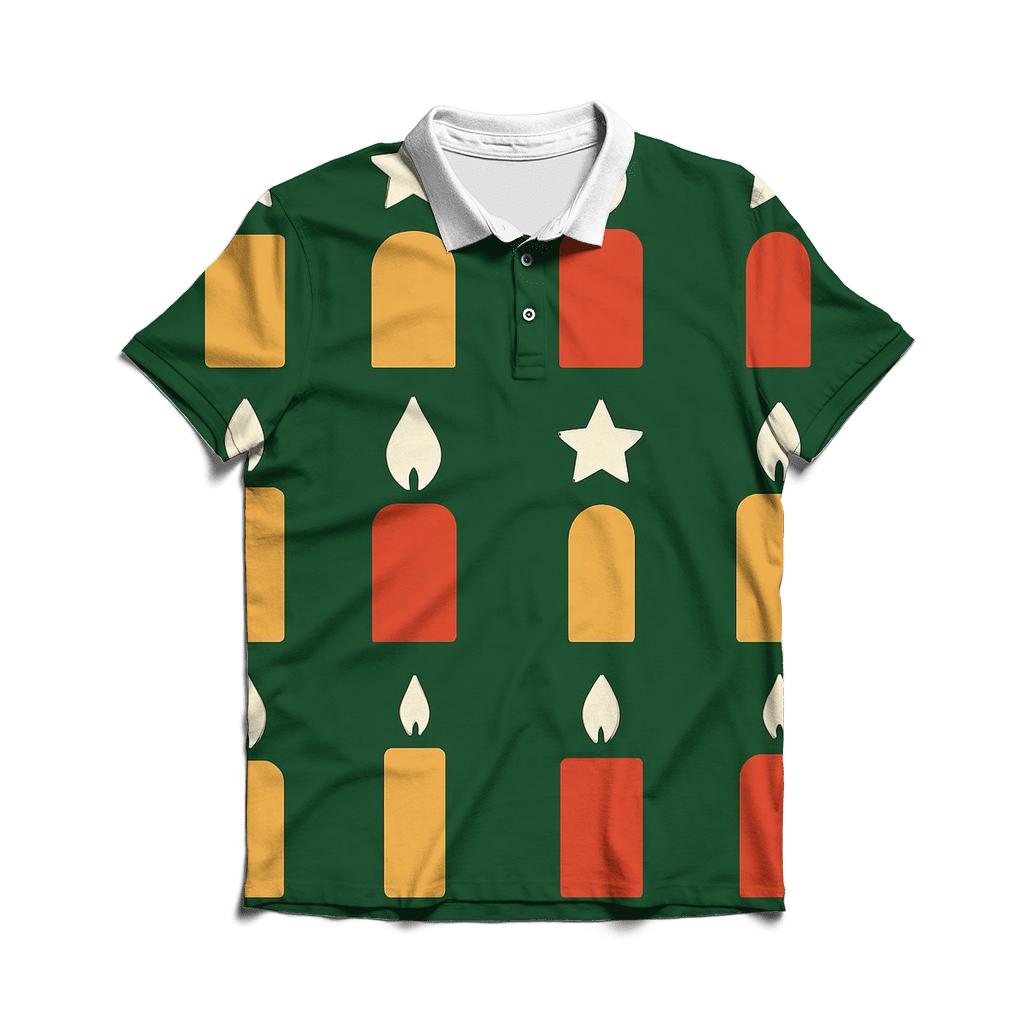 Minimal Candle Mosaic custom polo shirts