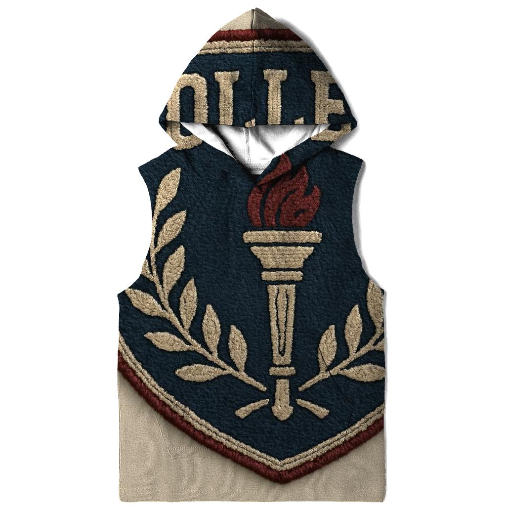 Retro College Crest Patch printed hoodies