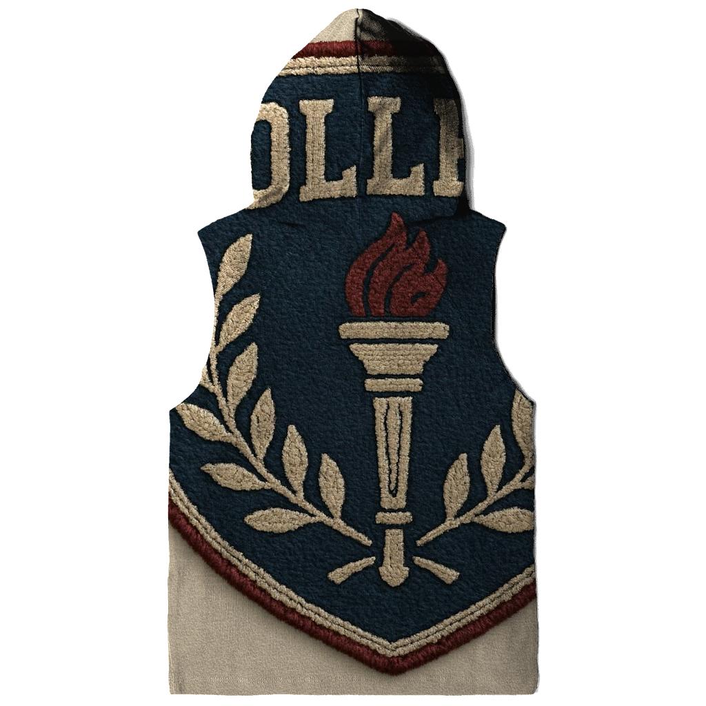 Retro College Crest Patch printed hoodies