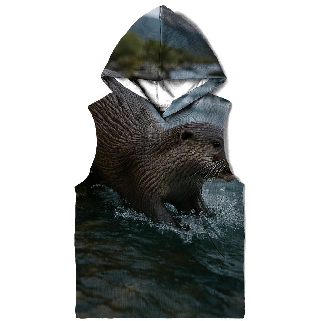 River Bend Otter Play graphic hoodies