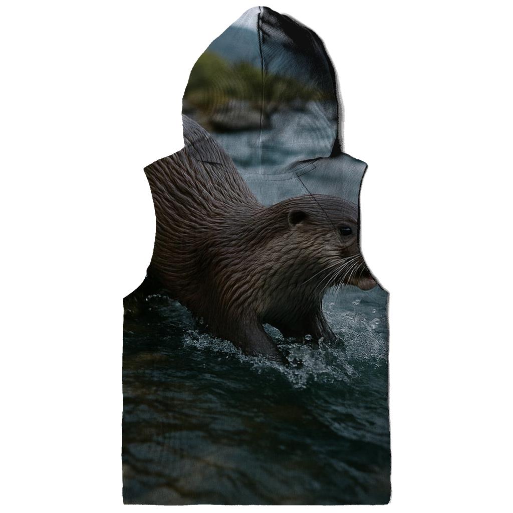 River Bend Otter Play graphic hoodies
