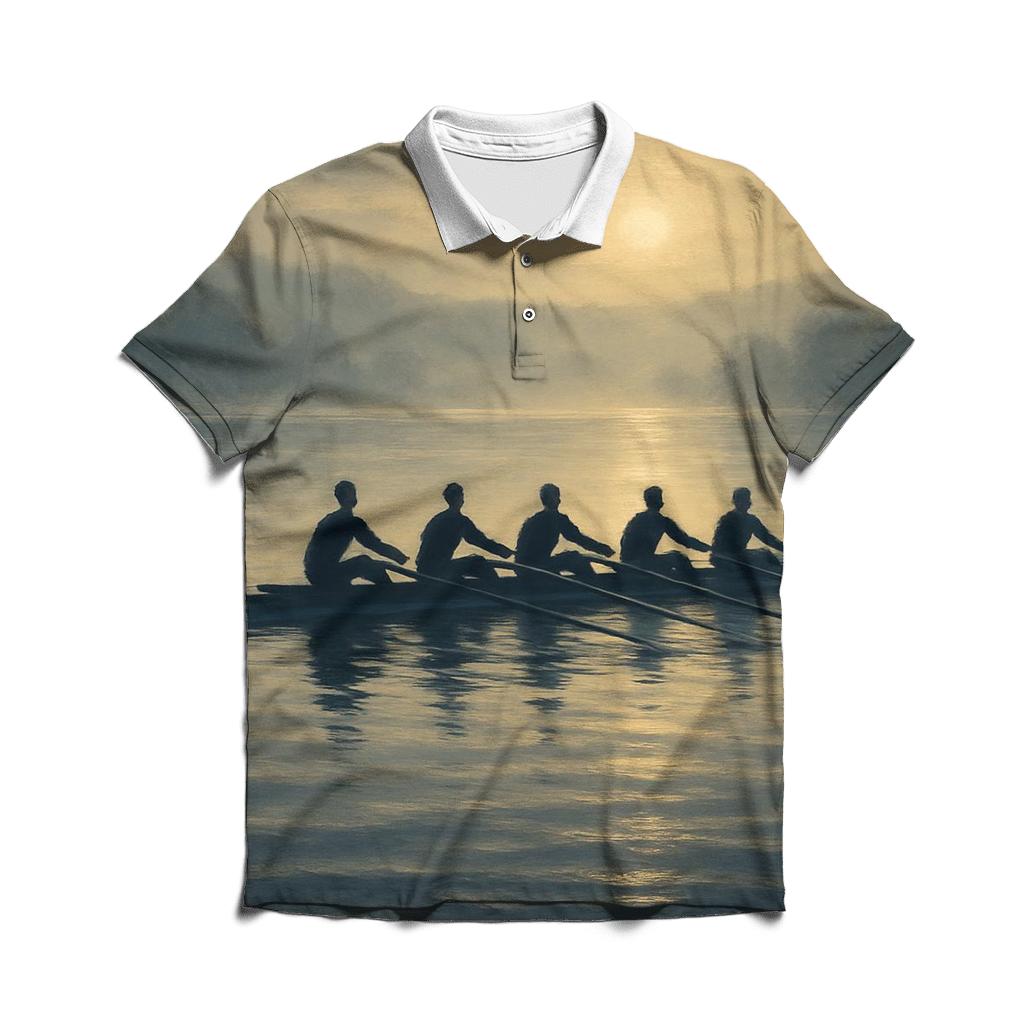Rowing Dawn Rhythm custom polo shirts