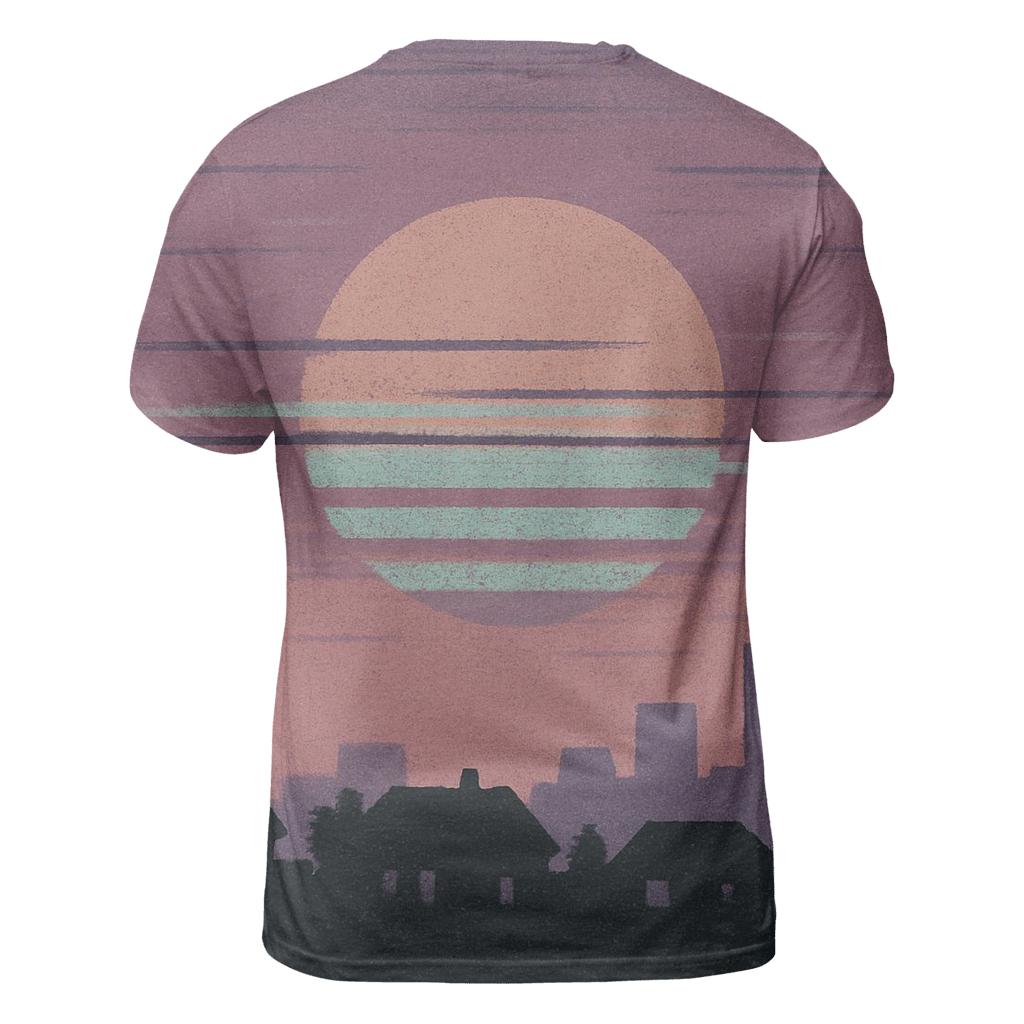 VHS Static Sunset trendy printed shirt styles