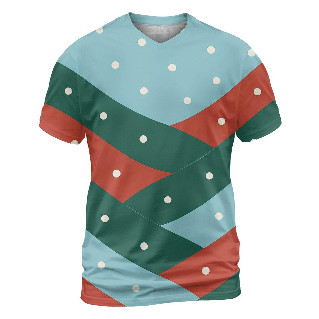 Diagonal Snow Drift Waves vibrant all-over design tees