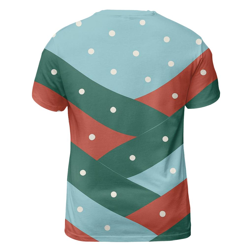 Diagonal Snow Drift Waves vibrant all-over design tees