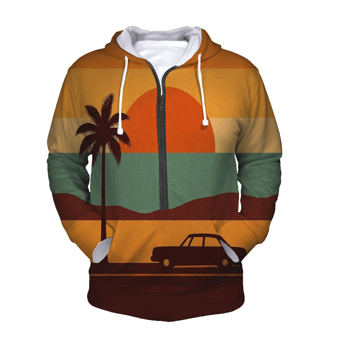 Sunset Groove Stripes premium hoodies