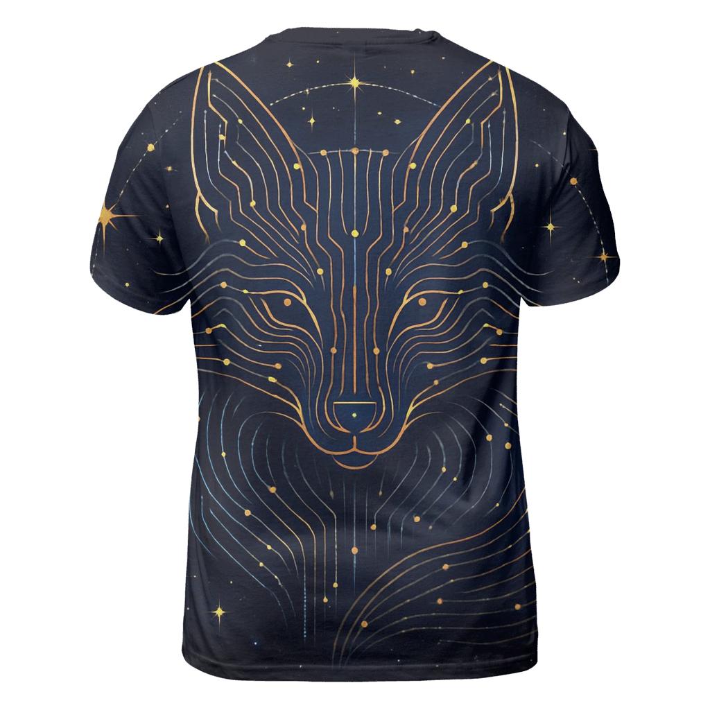 Celestial Fox Circuit artistic all-over print tops
