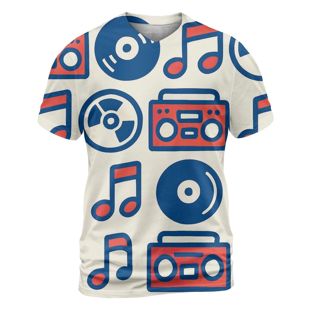 Boom Box Pop Pattern unique graphic print tees