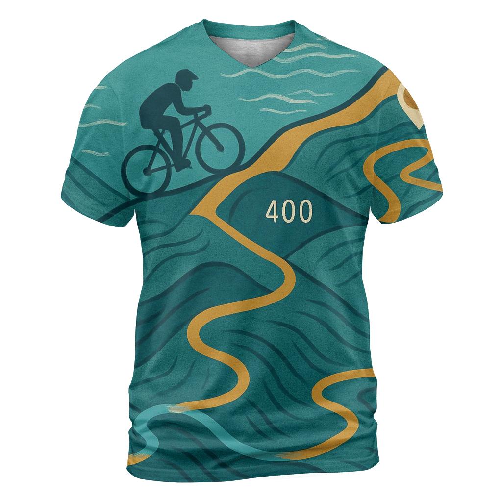 Cycling Route Topographic designer pattern shirts