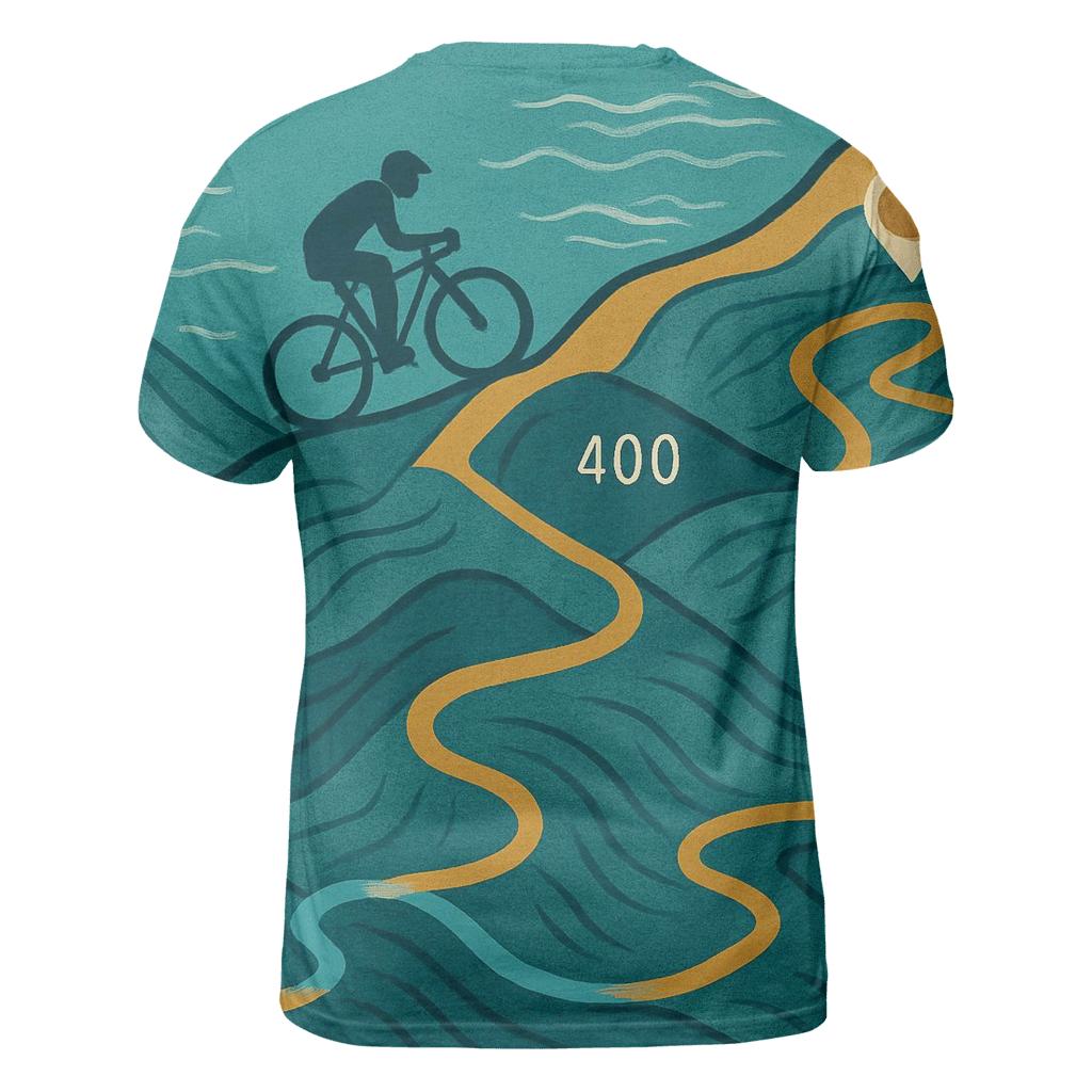 Cycling Route Topographic designer pattern shirts