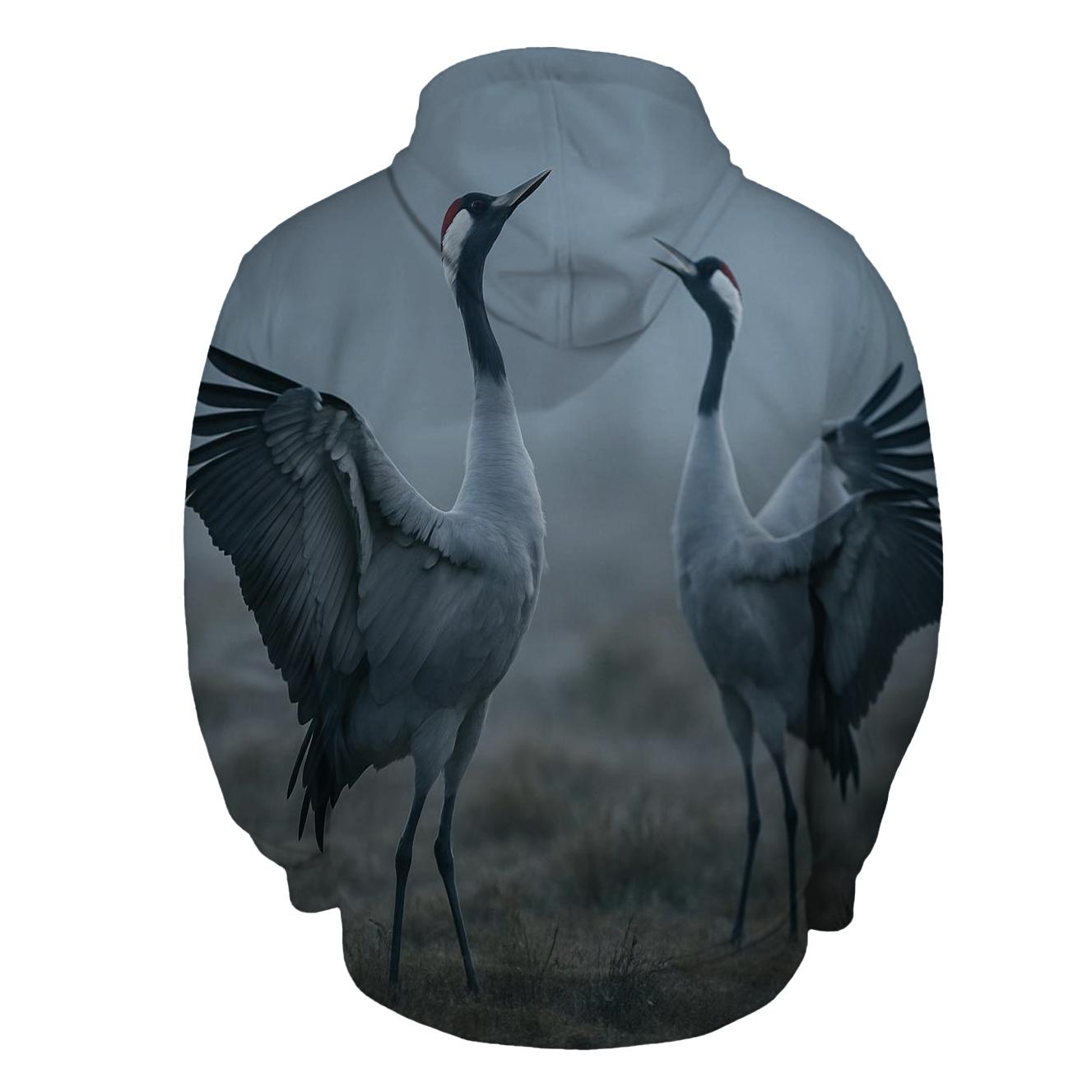 Misty Bog Crane Courtship hoodie designs