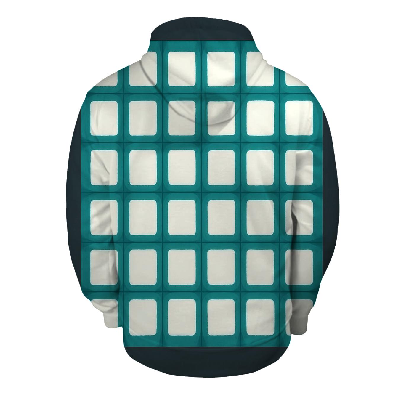 Itajime Teal Grid premium hoodies