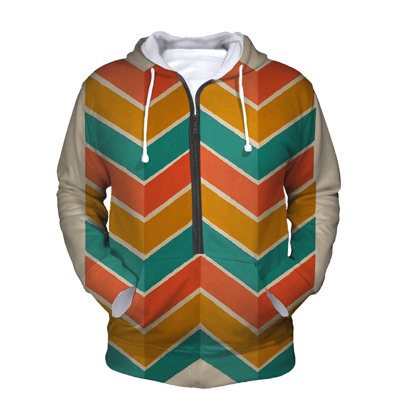 Coral Chevron Accordion graphic hoodies